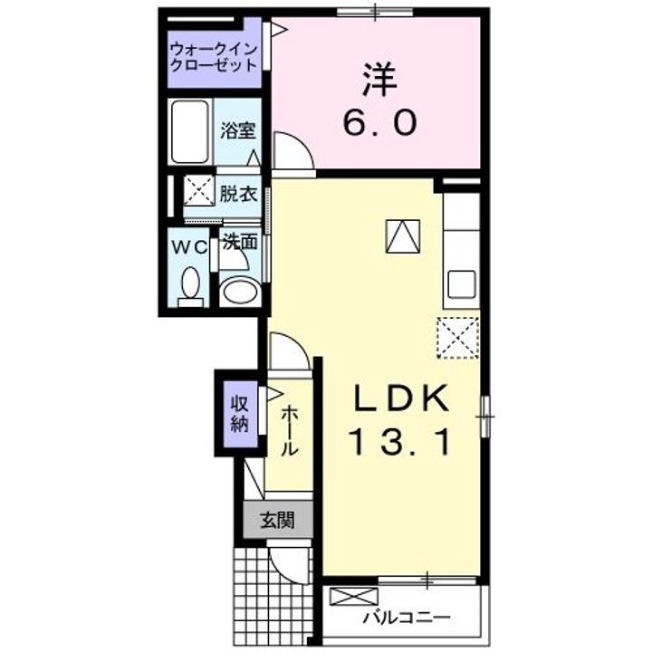 山口県下関市豊浦町大字川棚(アパート)の賃貸物件の間取り