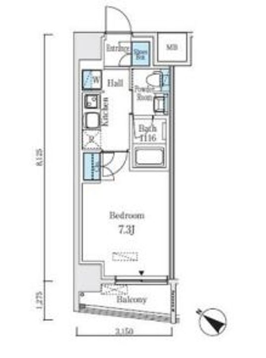 東京都中央区日本橋浜町1(マンション)の賃貸物件の間取り