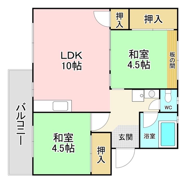 福岡県北九州市門司区高田1(マンション)の賃貸物件の間取り