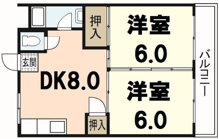 広島県広島市安佐南区高取南1(マンション)の賃貸物件の間取り