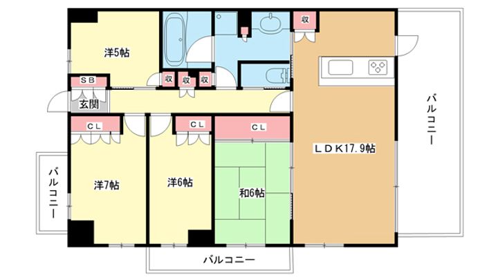 大阪府豊中市新千里南町2(マンション)の賃貸物件の間取り