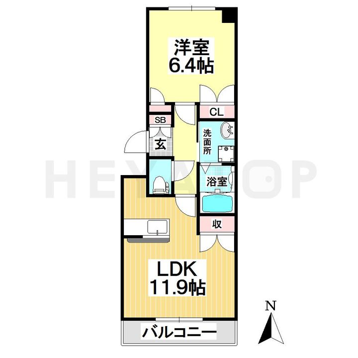 愛知県名古屋市瑞穂区牧町3(マンション)の賃貸物件の間取り