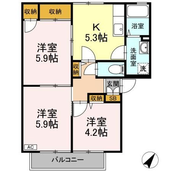 東京都清瀬市竹丘3(アパート)の賃貸物件の間取り