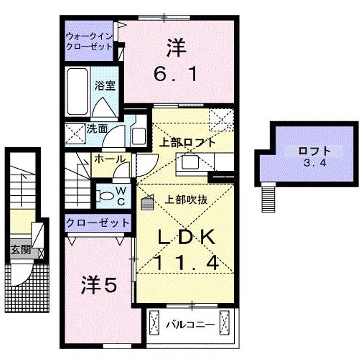 香川県善通寺市上吉田町4(アパート)の賃貸物件の間取り