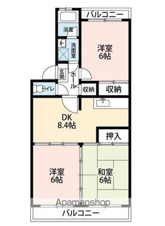 ロイヤルグリーン八千代1号棟の間取り