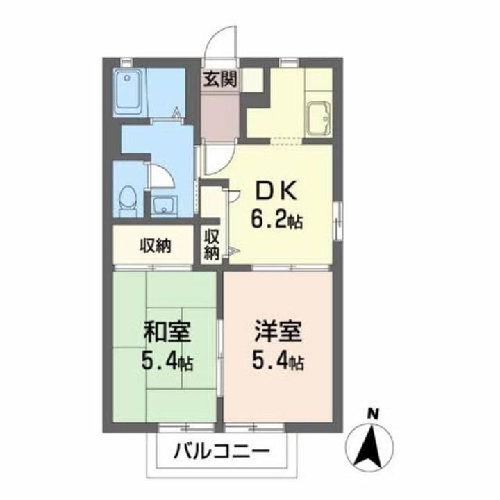 福島県福島市丸子字上六反田(アパート)の賃貸物件の間取り