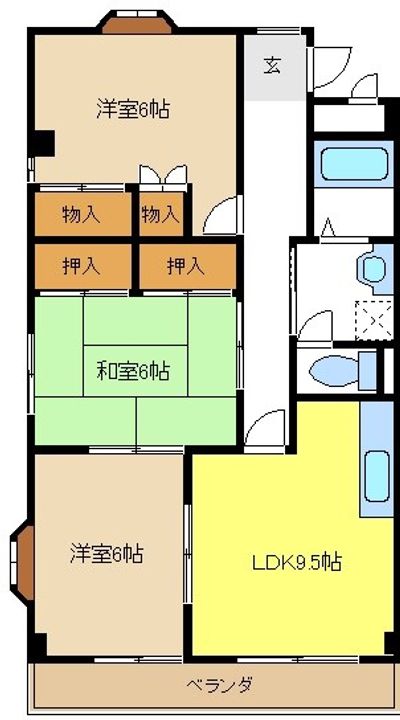 愛知県名古屋市天白区島田2(マンション)の賃貸物件の間取り