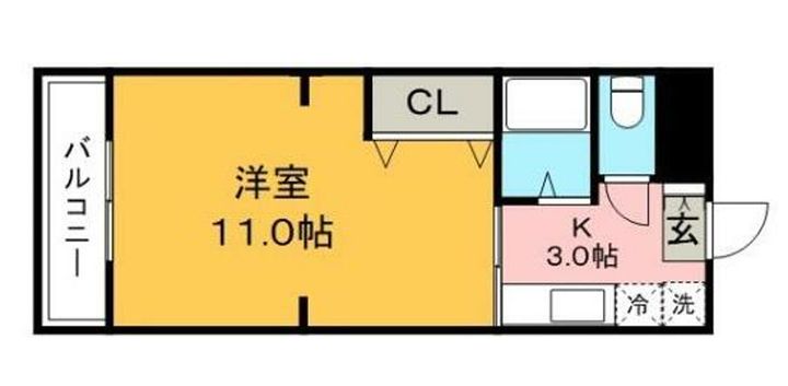 福岡県久留米市東合川6(マンション)の賃貸物件の間取り