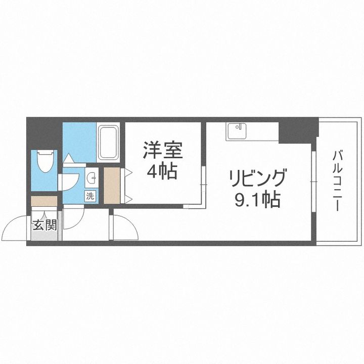 北海道札幌市中央区南十五条西7(マンション)の賃貸物件の間取り