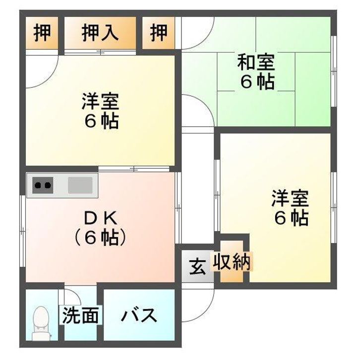 香川県観音寺市坂本町2(アパート)の賃貸物件の間取り