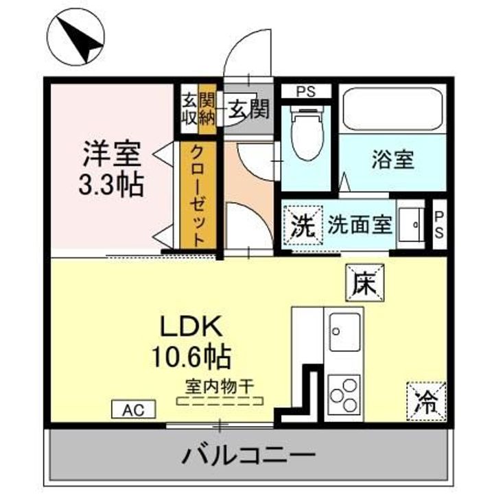 新潟県長岡市千手3(アパート)の賃貸物件の間取り