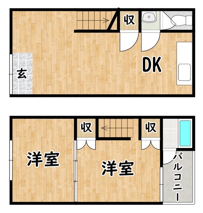 大阪府大阪市東住吉区住道矢田1(一戸建)の賃貸物件の間取り