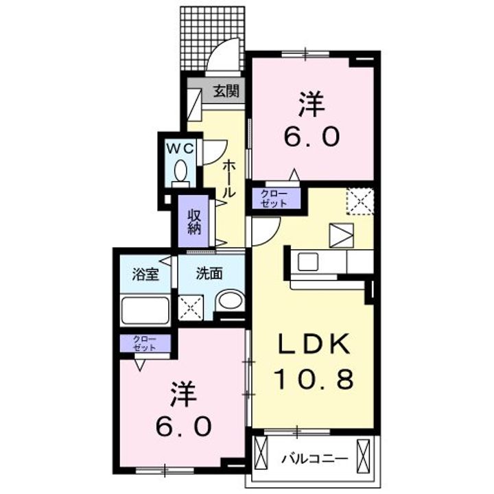 東京都八王子市西寺方町(アパート)の賃貸物件の間取り