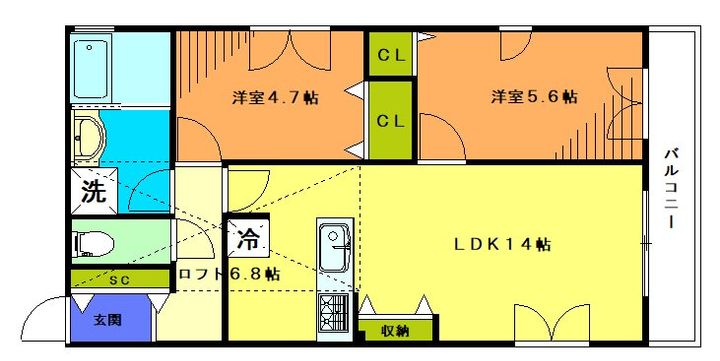 フォレストヒルズA棟の間取り