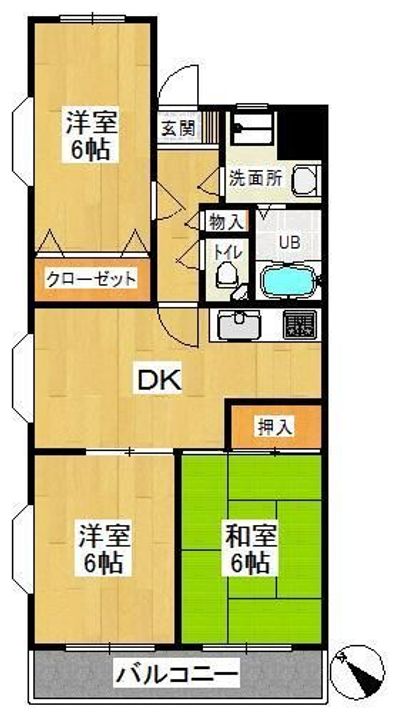 埼玉県狭山市新狭山2(マンション)の賃貸物件の間取り