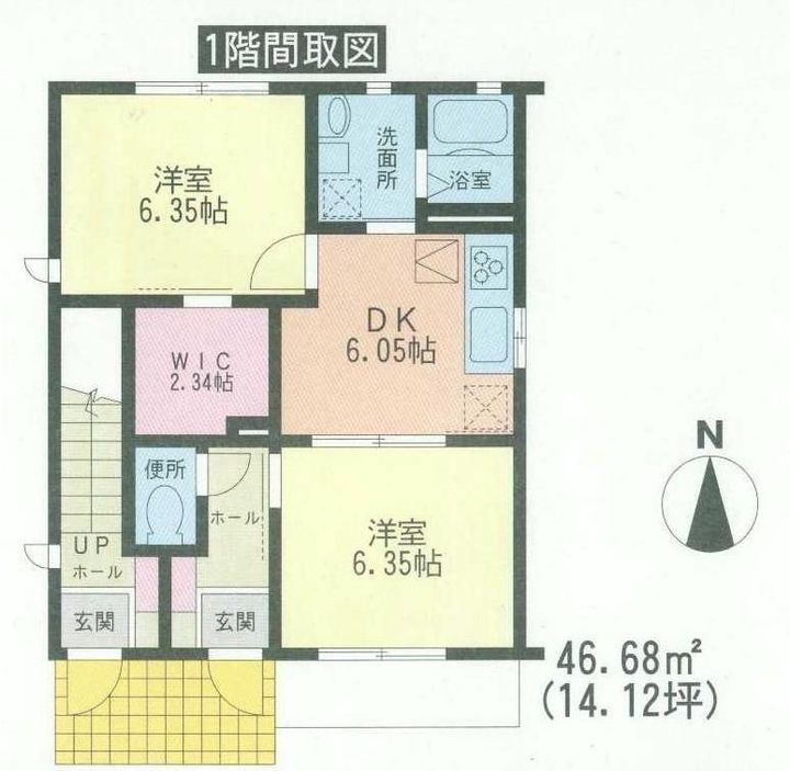 埼玉県さいたま市南区大字大谷口(アパート)の賃貸物件の間取り