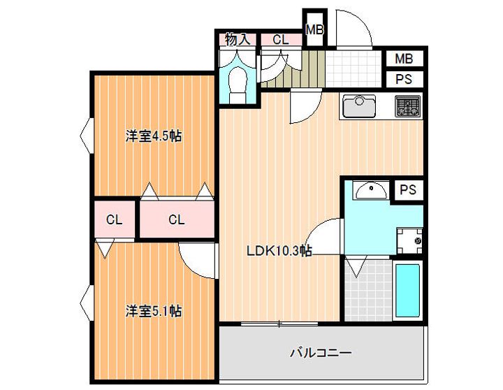 クリエオーレ大正の間取り