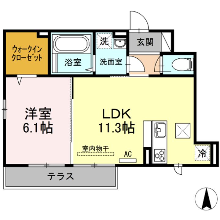 東京都中野区上鷺宮1の賃貸アパートの間取り