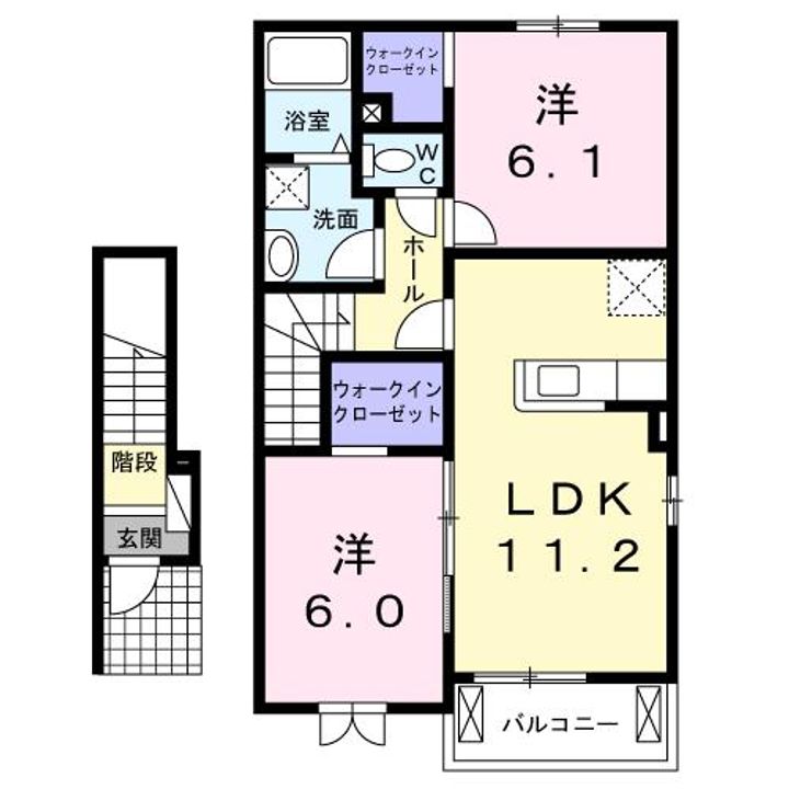 香川県善通寺市金蔵寺町(アパート)の賃貸物件の間取り