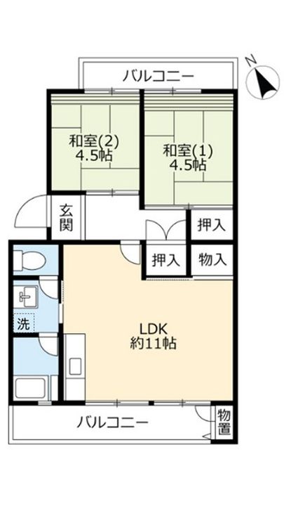 UR釈尊寺第二の間取り