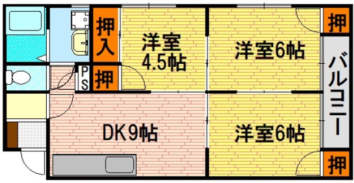 広島県広島市安佐南区相田1(マンション)の賃貸物件の間取り