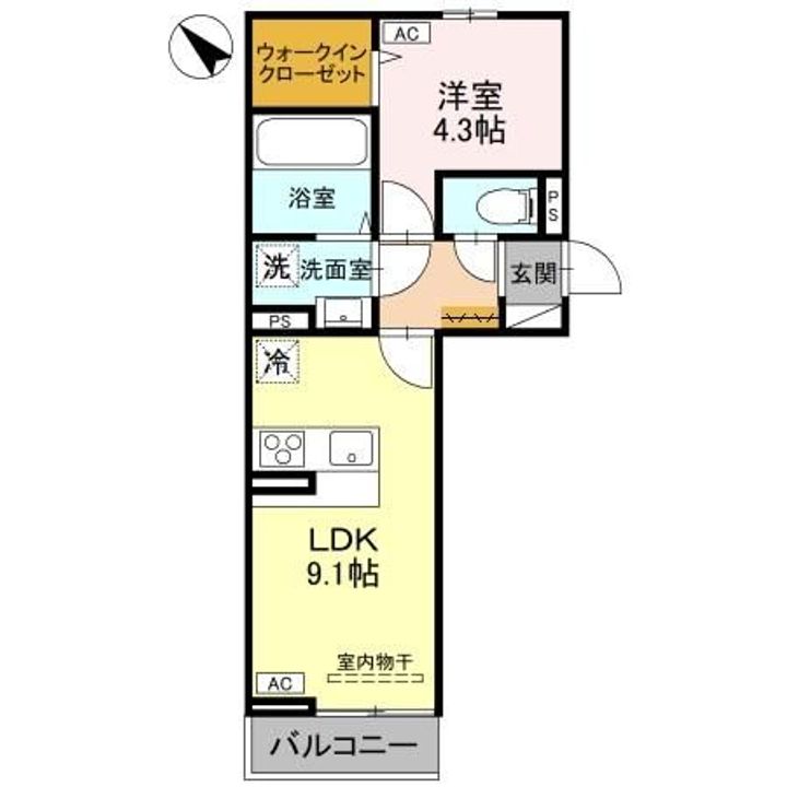 新潟県長岡市千手3(アパート)の賃貸物件の間取り