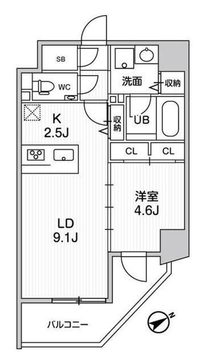 東京都文京区本駒込5(マンション)の賃貸物件の間取り