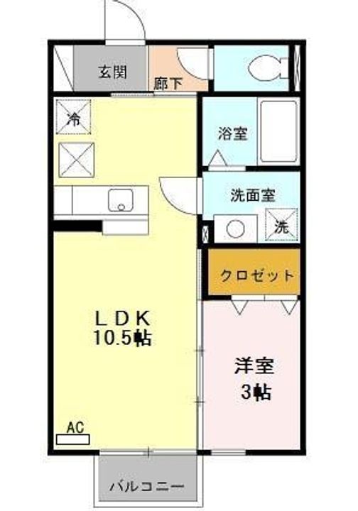 愛知県刈谷市高須町1(アパート)の賃貸物件の間取り