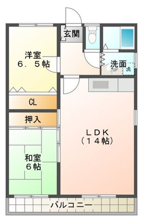 華ハイツの間取り