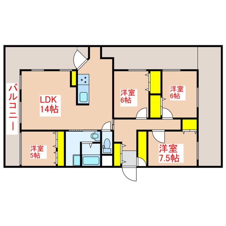 鹿児島県霧島市隼人町見次(マンション)の賃貸物件の間取り