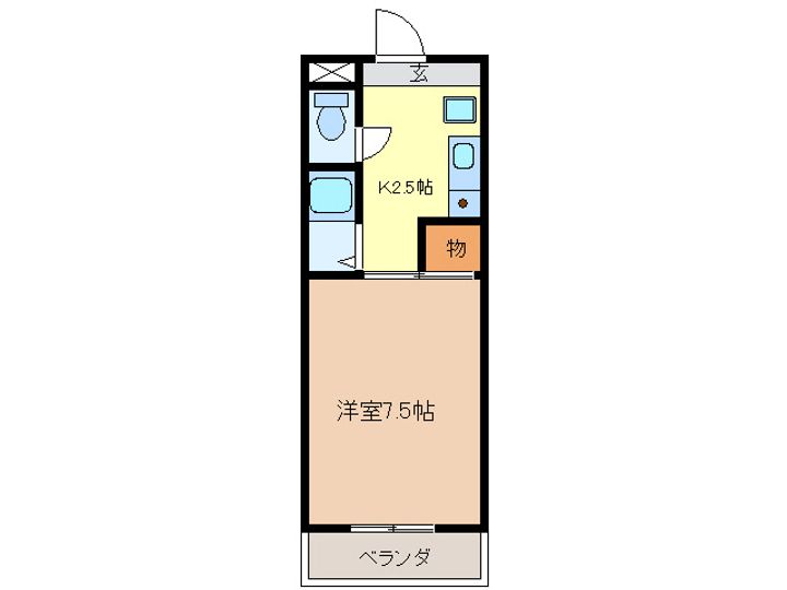 岐阜県岐阜市大学北3(マンション)の賃貸物件の間取り