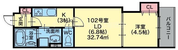 クリエオーレ稲葉の間取り