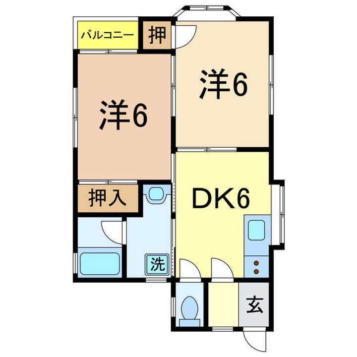 コーポ長岡No.2の間取り