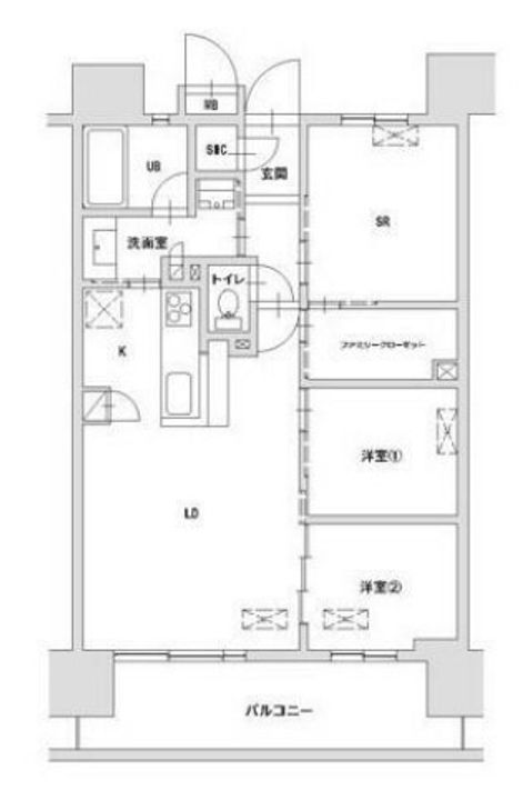 東京都八王子市八日町(マンション)の賃貸物件の間取り