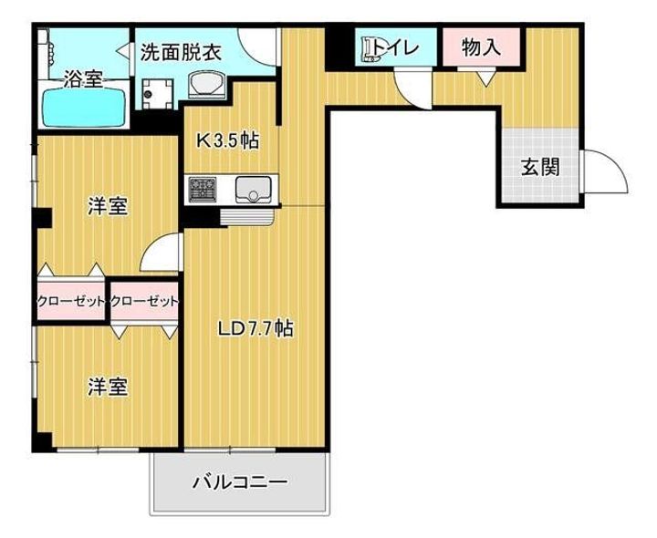 神奈川県横浜市鶴見区潮田町4(マンション)の賃貸物件の間取り