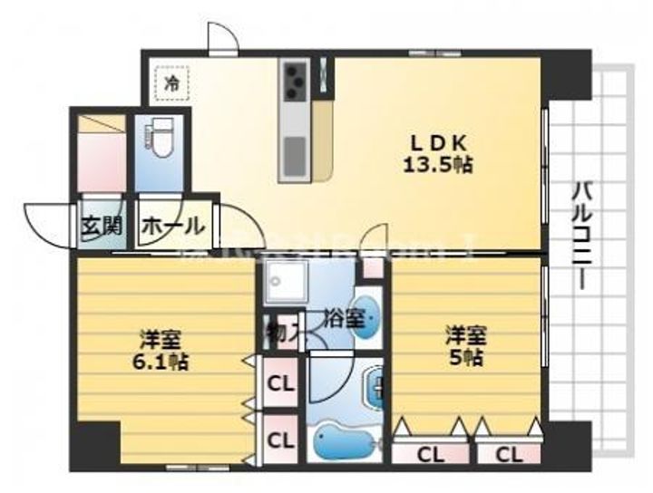 プレサンス四天王寺の間取り
