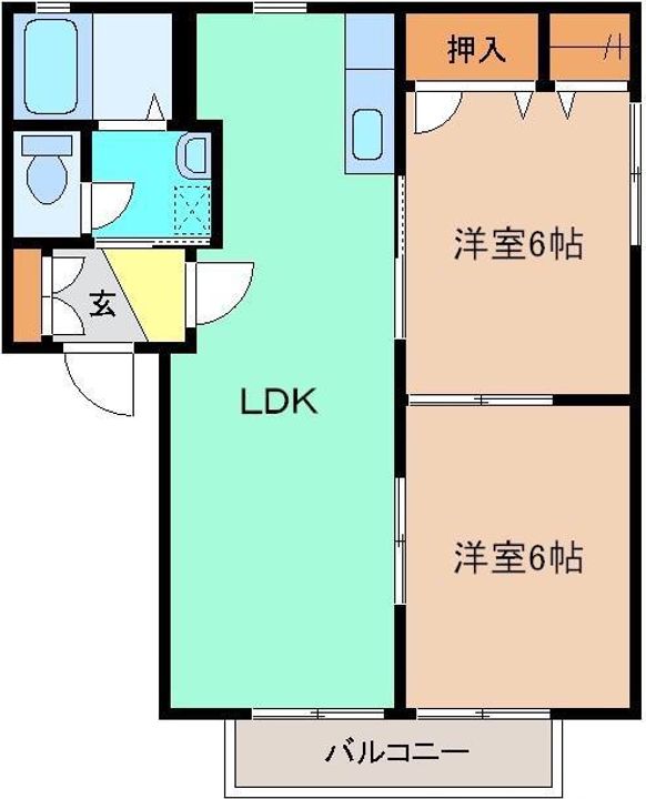 ヒルサイドテラス Bの間取り