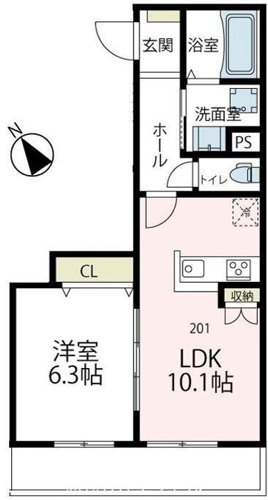 神奈川県相模原市緑区橋本7(アパート)の賃貸物件の間取り
