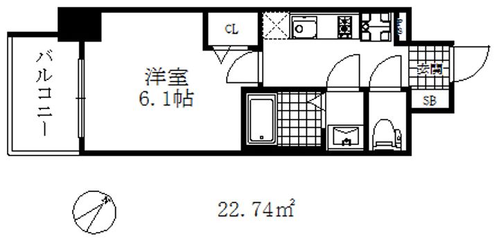 エステムコート神戸グランスタイルの間取り