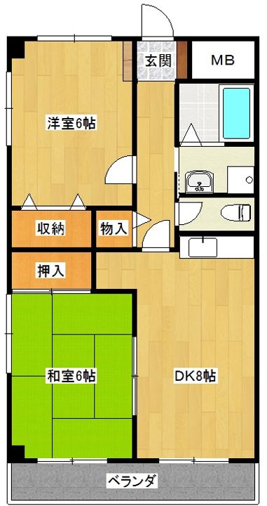 福島県郡山市富久山町久保田字古町(アパート)の賃貸物件の間取り