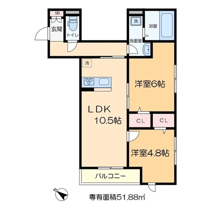 セレスティア西綾瀬の間取り