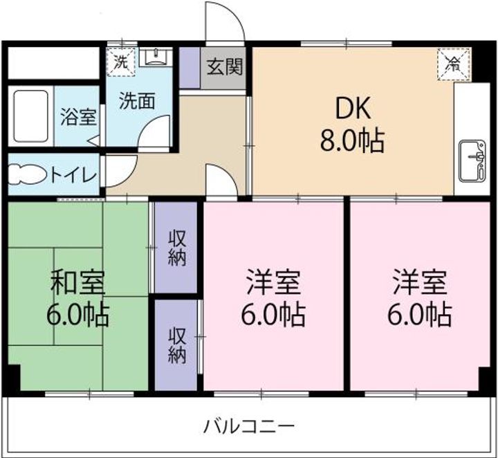 ヴィラ・アンソレイエ藍住の間取り