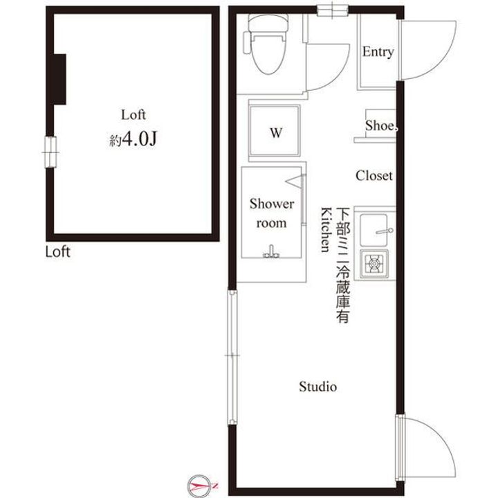 東京都板橋区仲宿(アパート)の賃貸物件の間取り