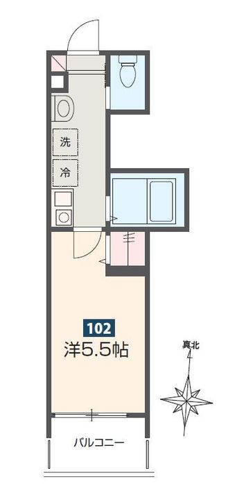 神奈川県伊勢原市伊勢原2(アパート)の賃貸物件の間取り