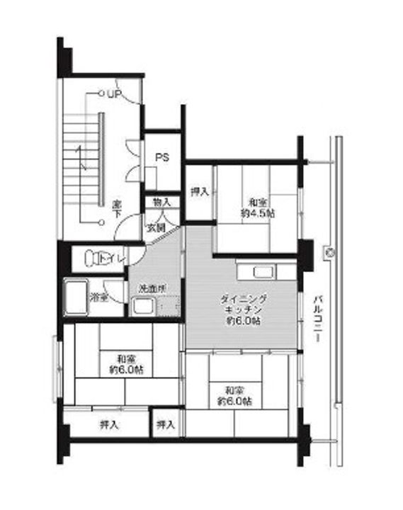 ビレッジハウスしわ中央2号棟の間取り