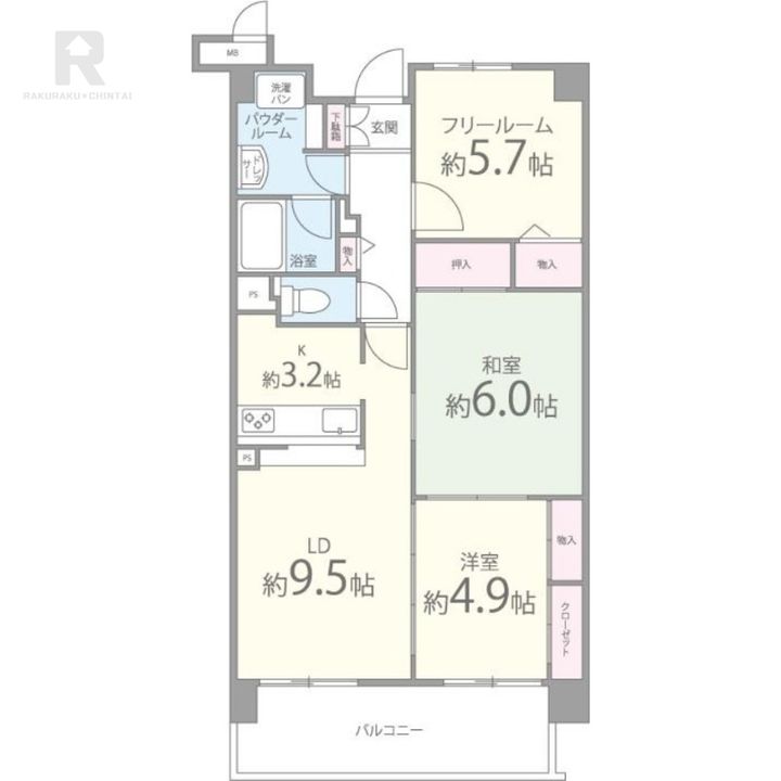 ヴェルテ忍ヶ丘II番館の間取り