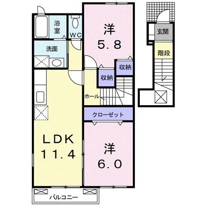 香川県三豊市豊中町笠田笠岡(アパート)の賃貸物件の間取り