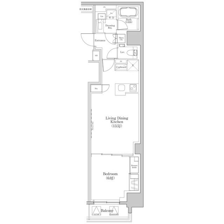 東京都中央区日本橋堀留町1(マンション)の賃貸物件の間取り