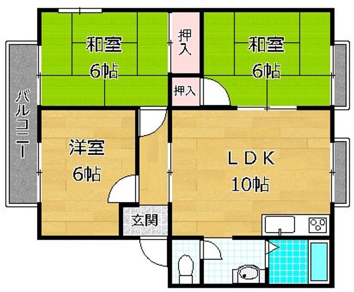 ビューティータウンA棟の間取り