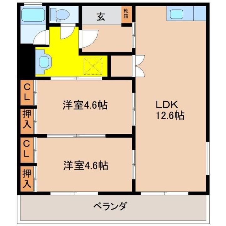 宮崎県宮崎市江平西1(マンション)の賃貸物件の間取り